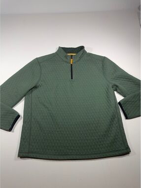 J.Crew Authentic Fleece Quilted 1/4 Zip Pullover Olive Green Men’s XXL